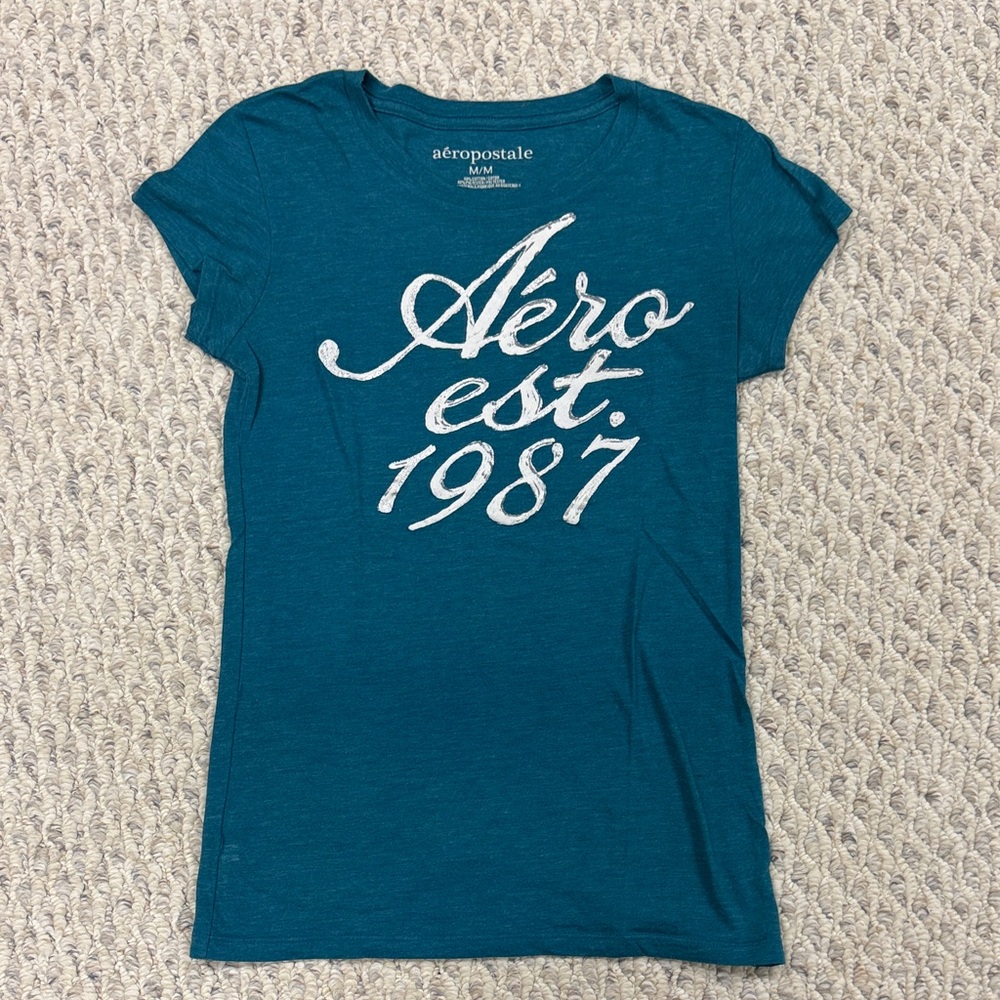 Aeropostale Blue Script Tee
